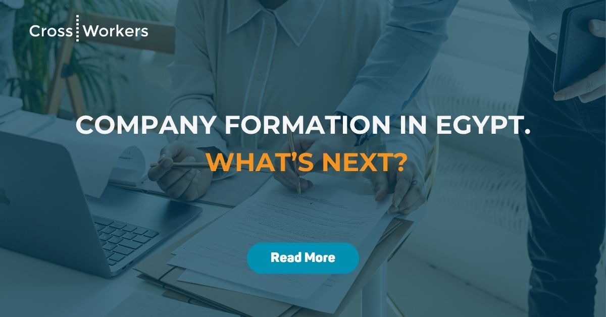 Cover of a blog by crossworkers on Business Setup in Egypt