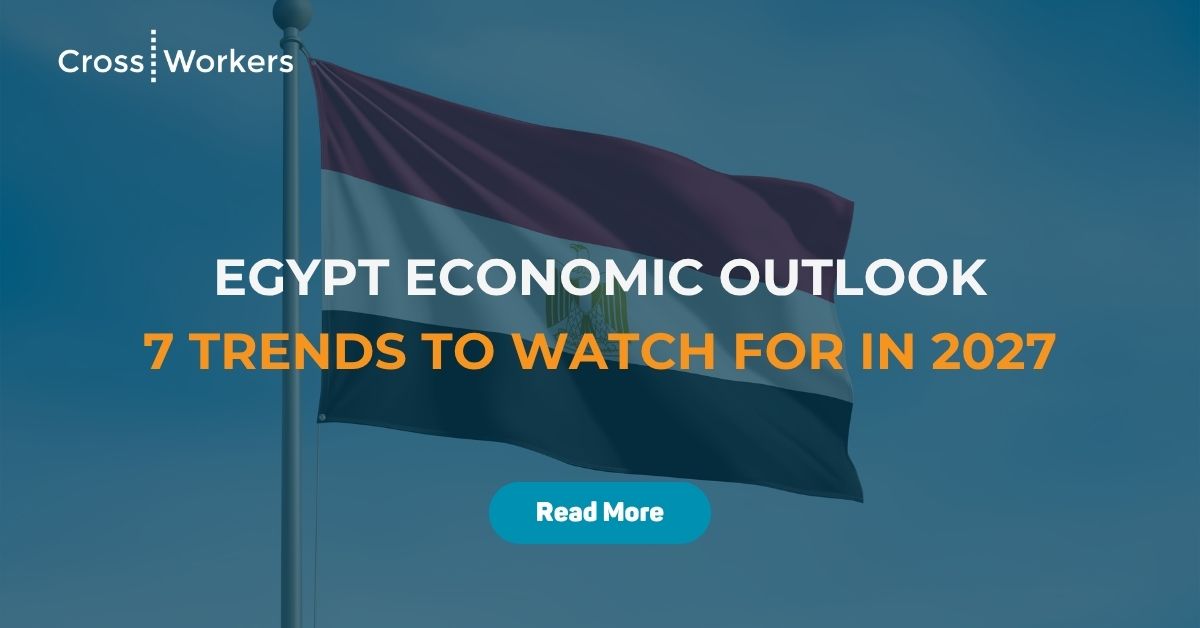Egypt Economic Outlook 2027 blog cover featuring the Egyptian flag and highlighting seven key trends to watch.